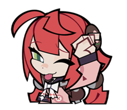 Yuzuha winking with one hand raised beside her head