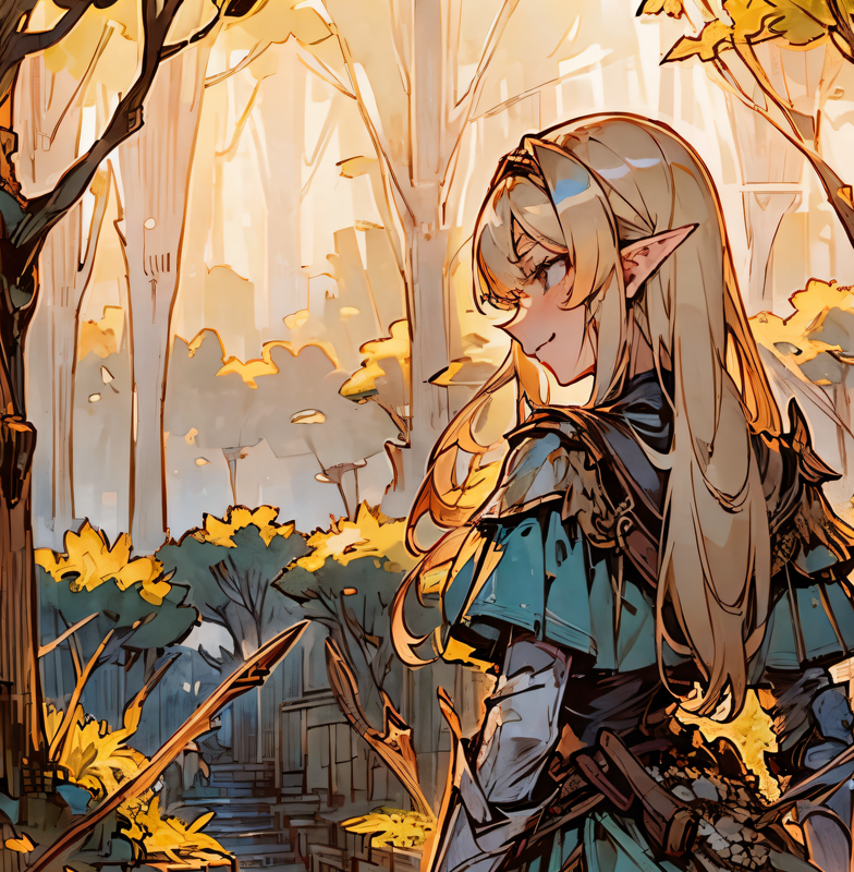 Heliwr smirking slightly as she walks to your right