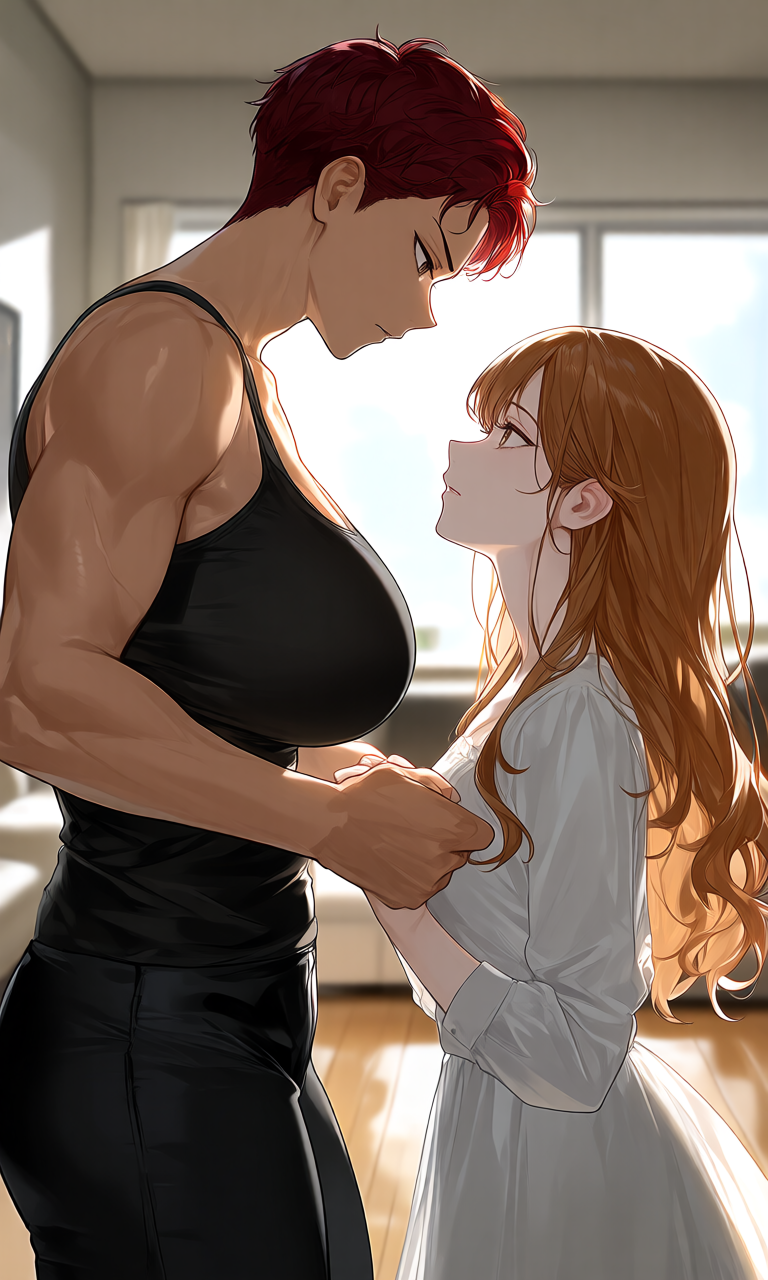 Liz grabing Anna