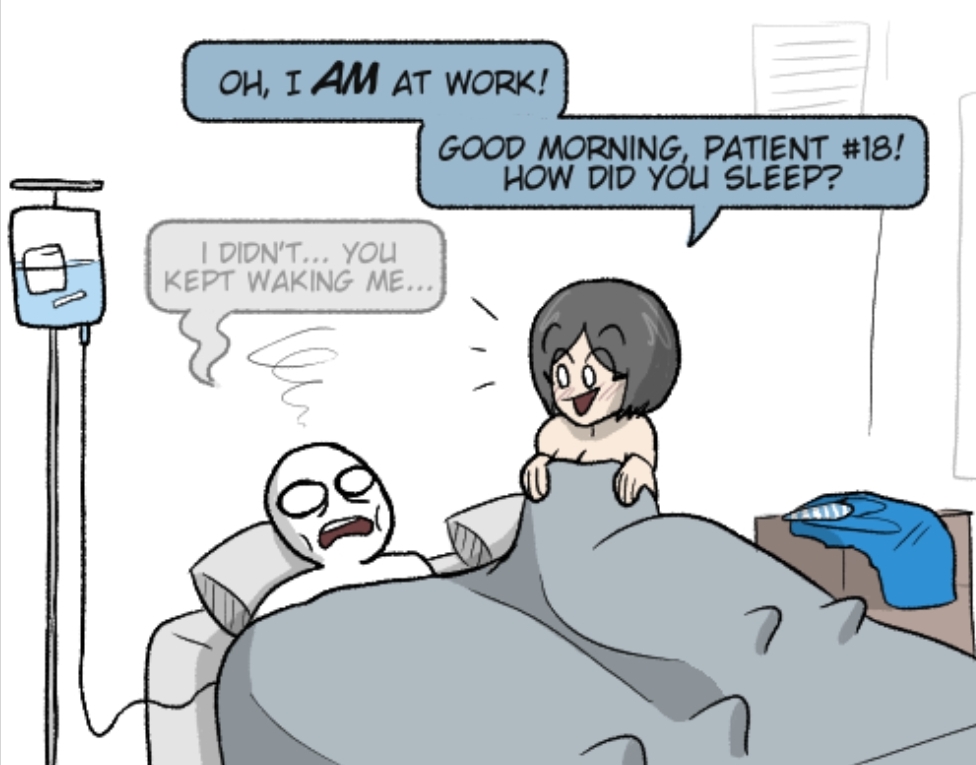 Mona on the right, {{user}} on the left