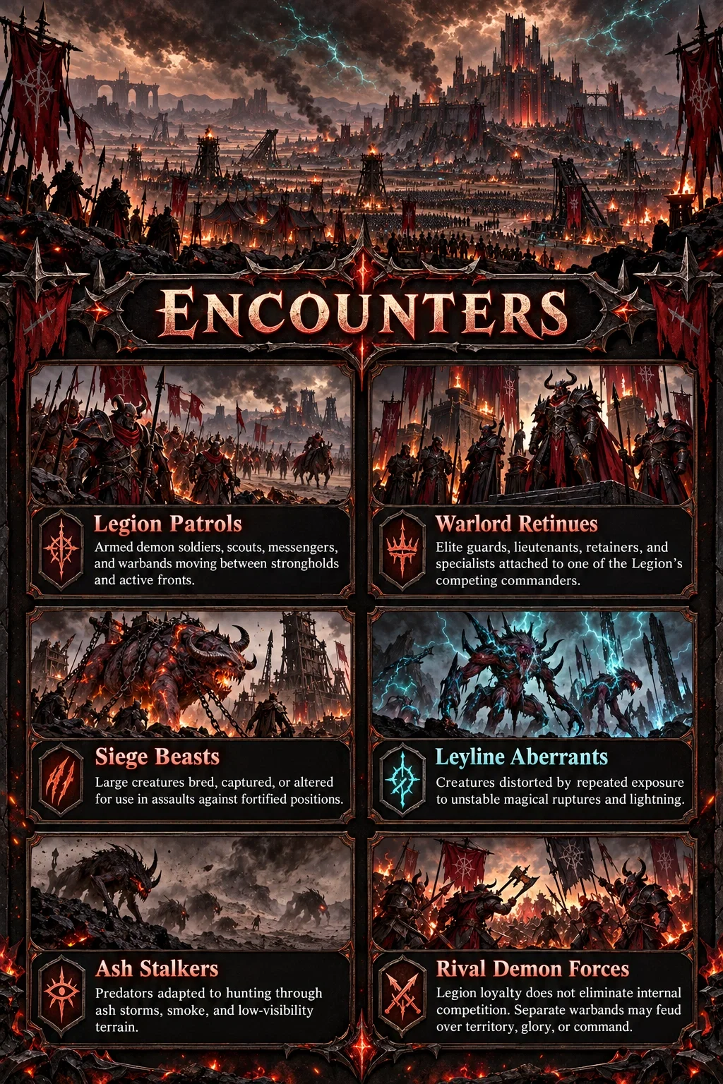 Ashen Wastes encounters