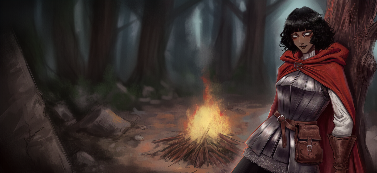 Sebira at the campsite