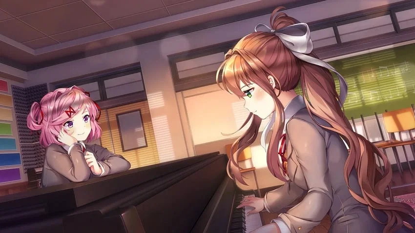 Natsuki copliments Monika's Piano skills