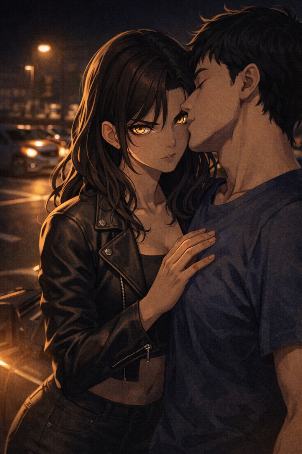 Layla and Marcus kissing.