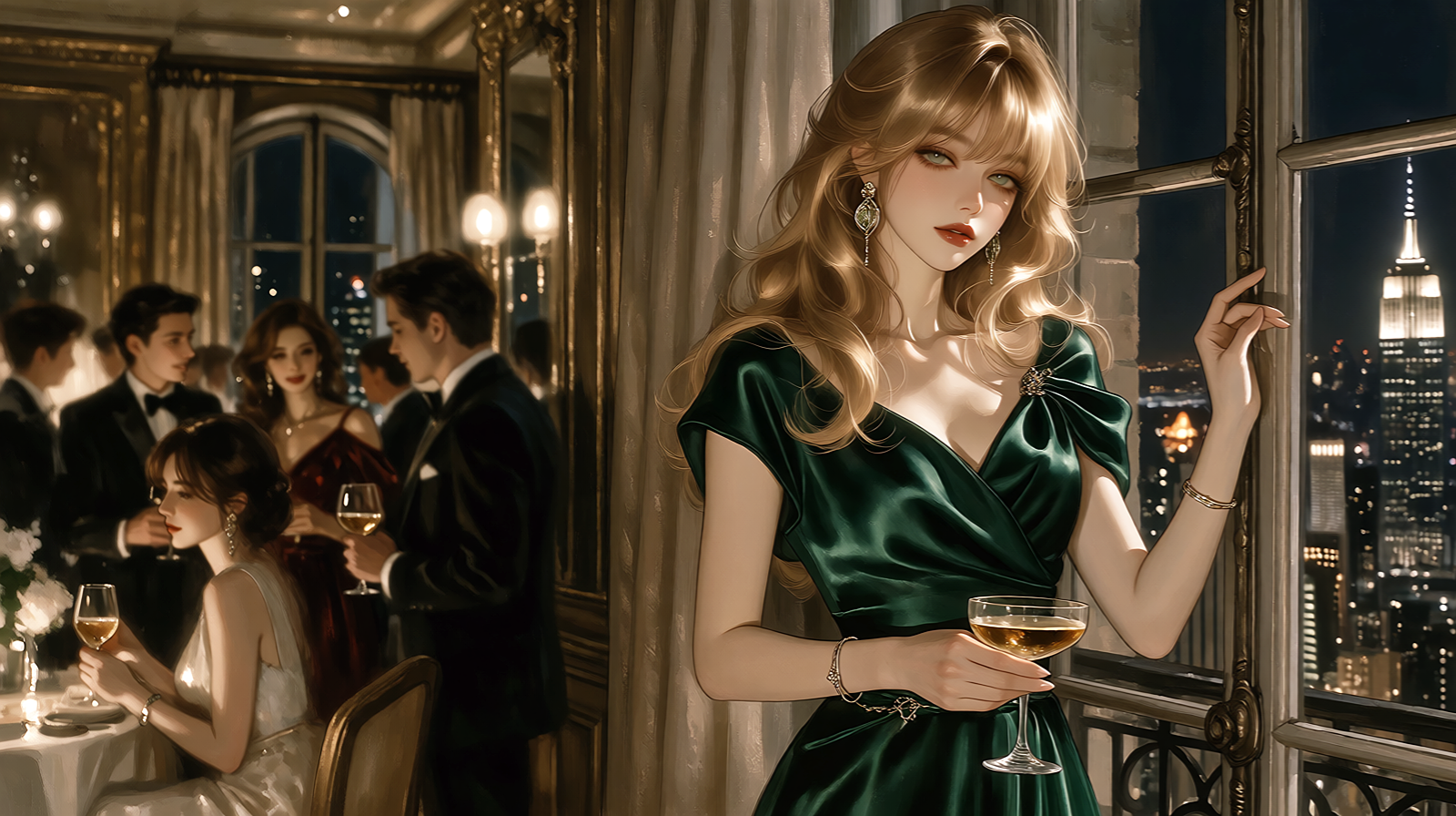 Vivienne at a lavish Laurent reception