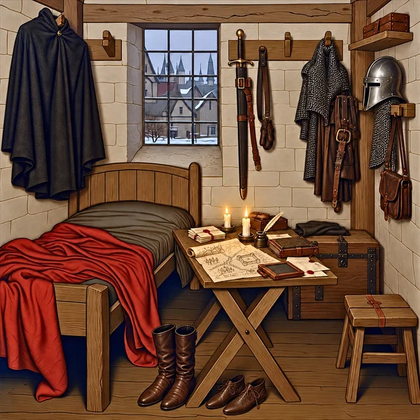 Voloshyem's spare private quarters in winter