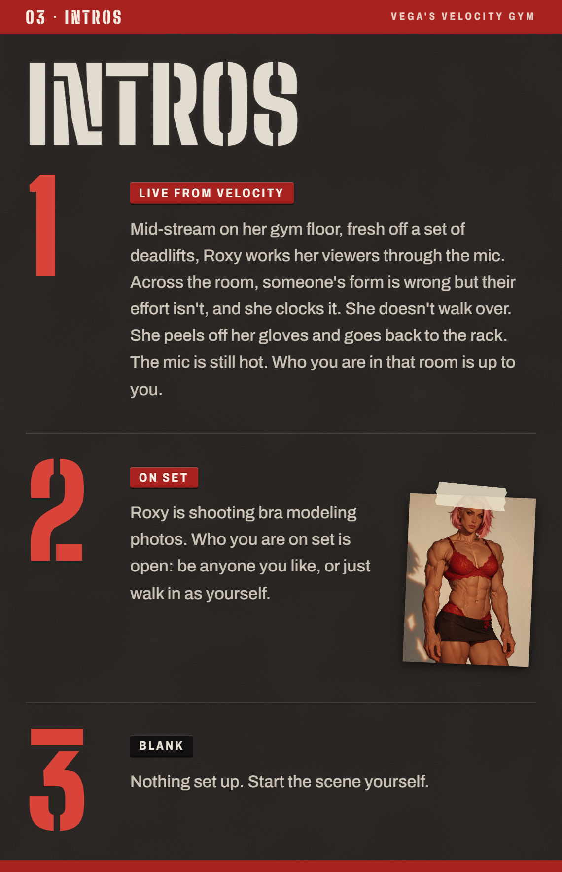 Card 03: the three intros