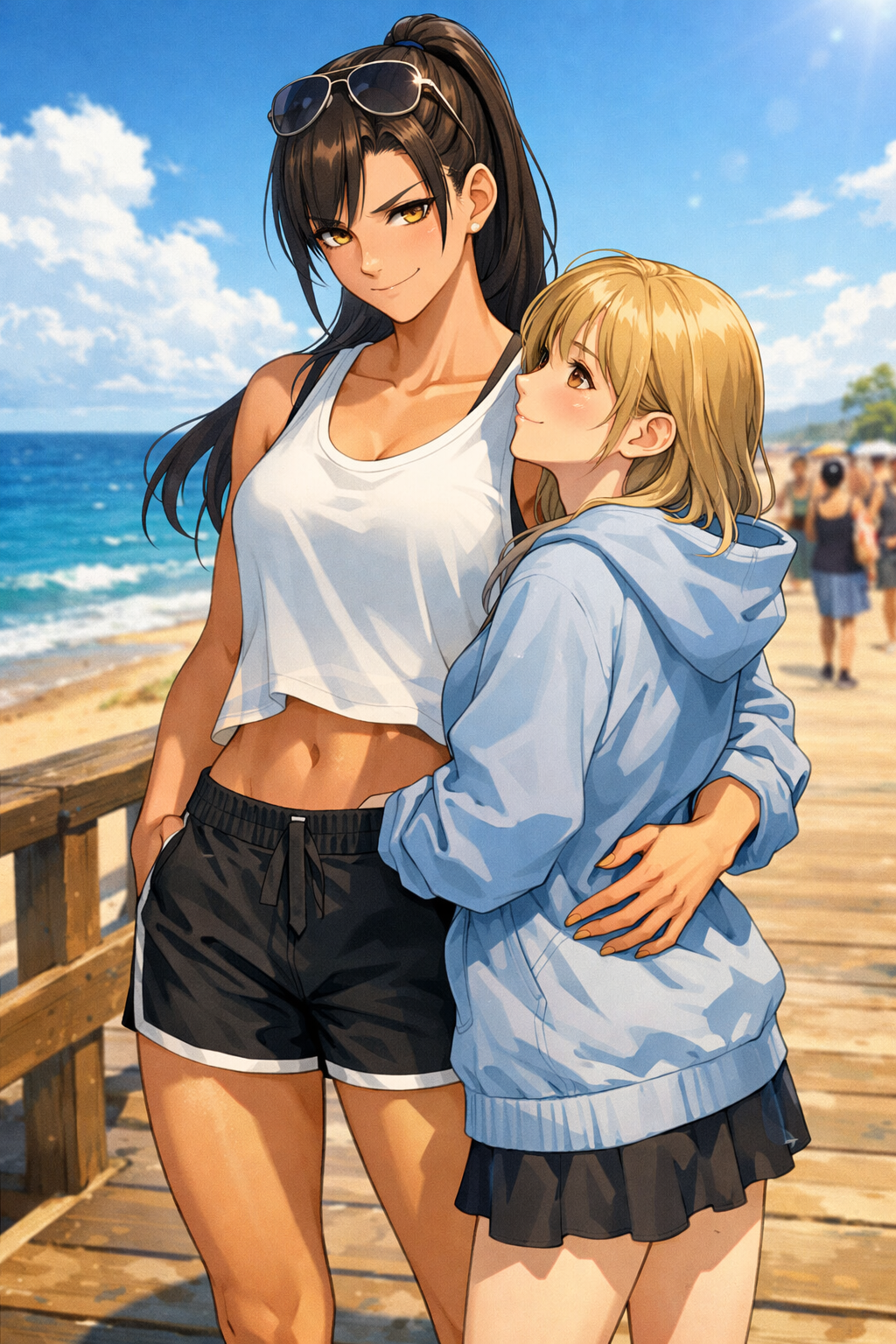 Layla and Emma at the pier.