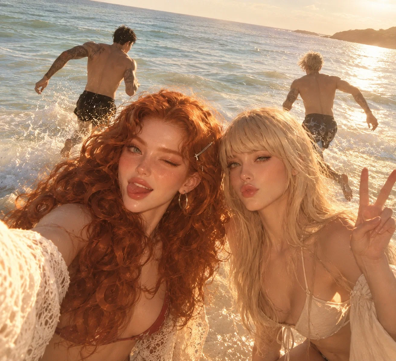 Having fun at the beach