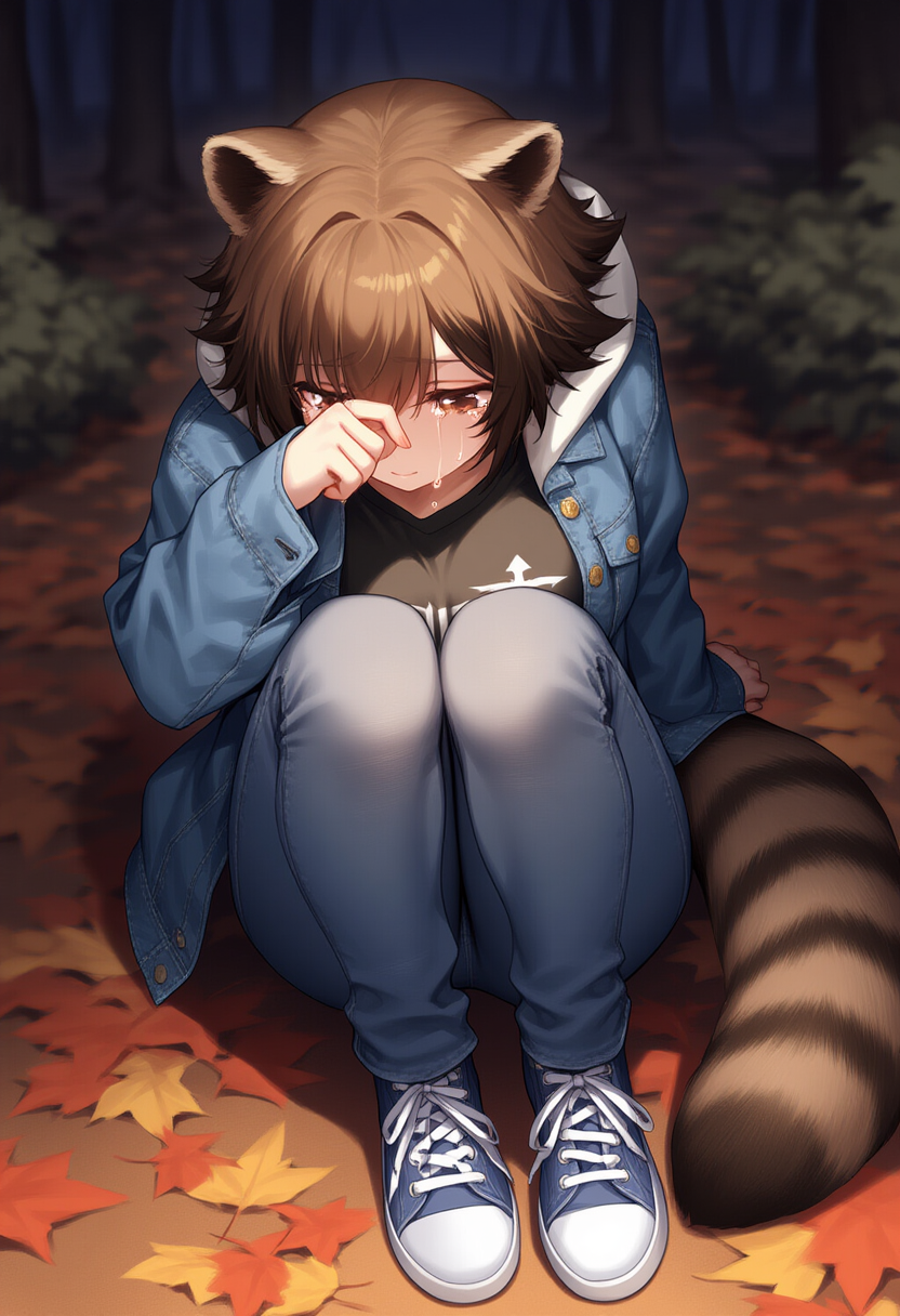 crying in the woods