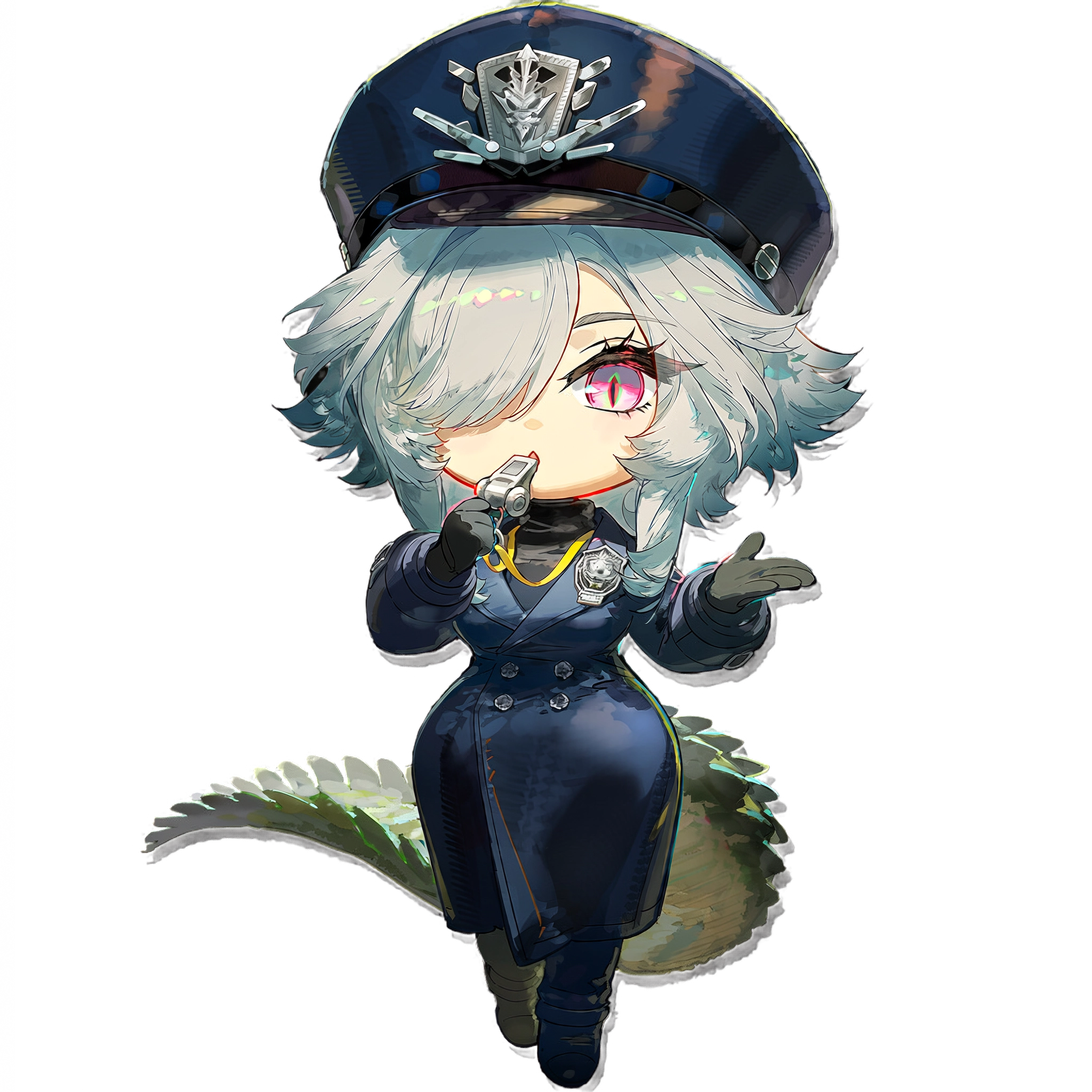 IMAGE: chibi on top of the ID card