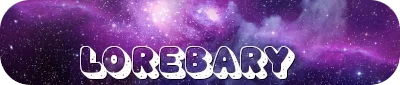 a swirling purple galaxy background, with the caption 'Lorebary'