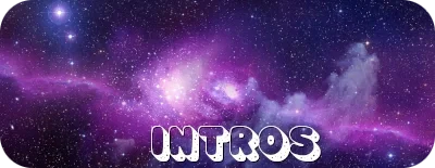 a swirling purple galaxy background, with the caption 'intros'