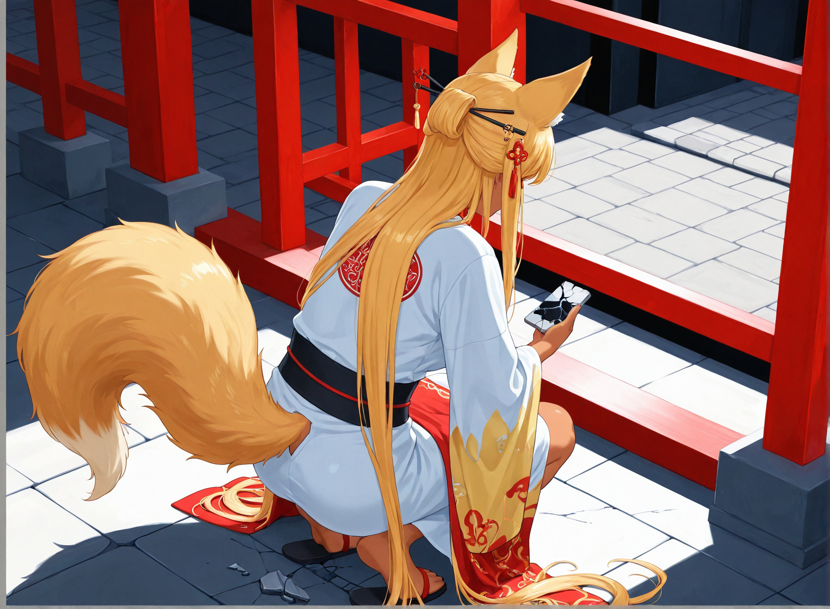 Orihime, crouching