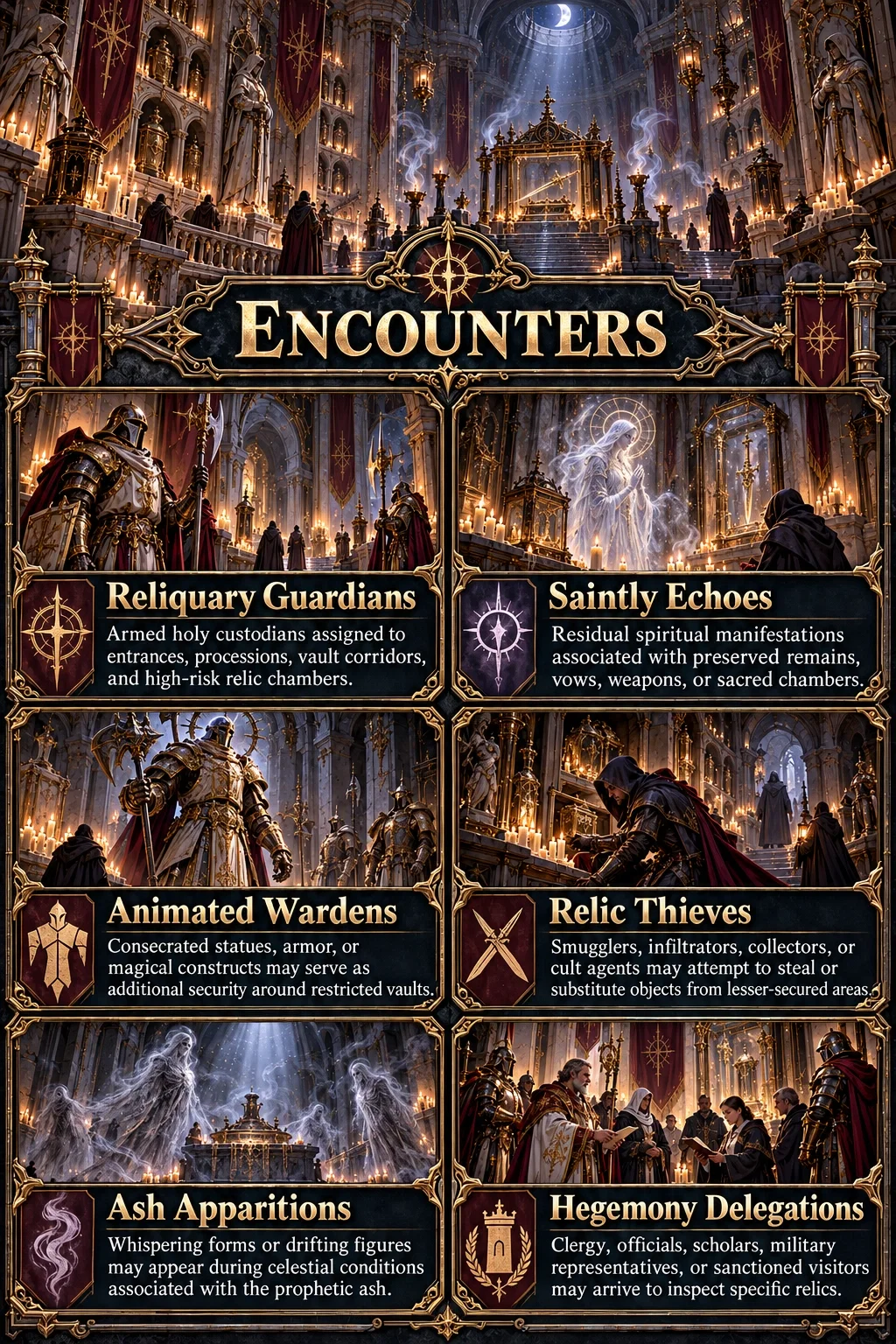 Reliquary of Ash Saints encounters