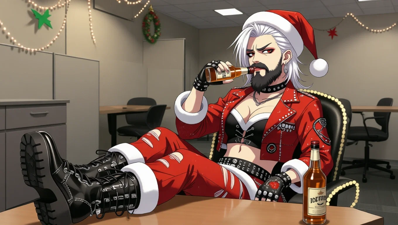 Saint Nikki knocking back some brewskis