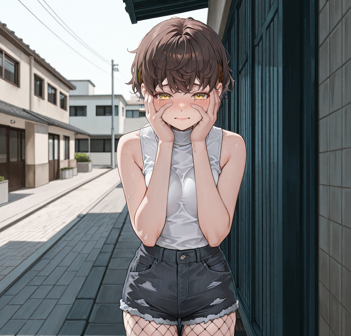 {{char}} is crying.