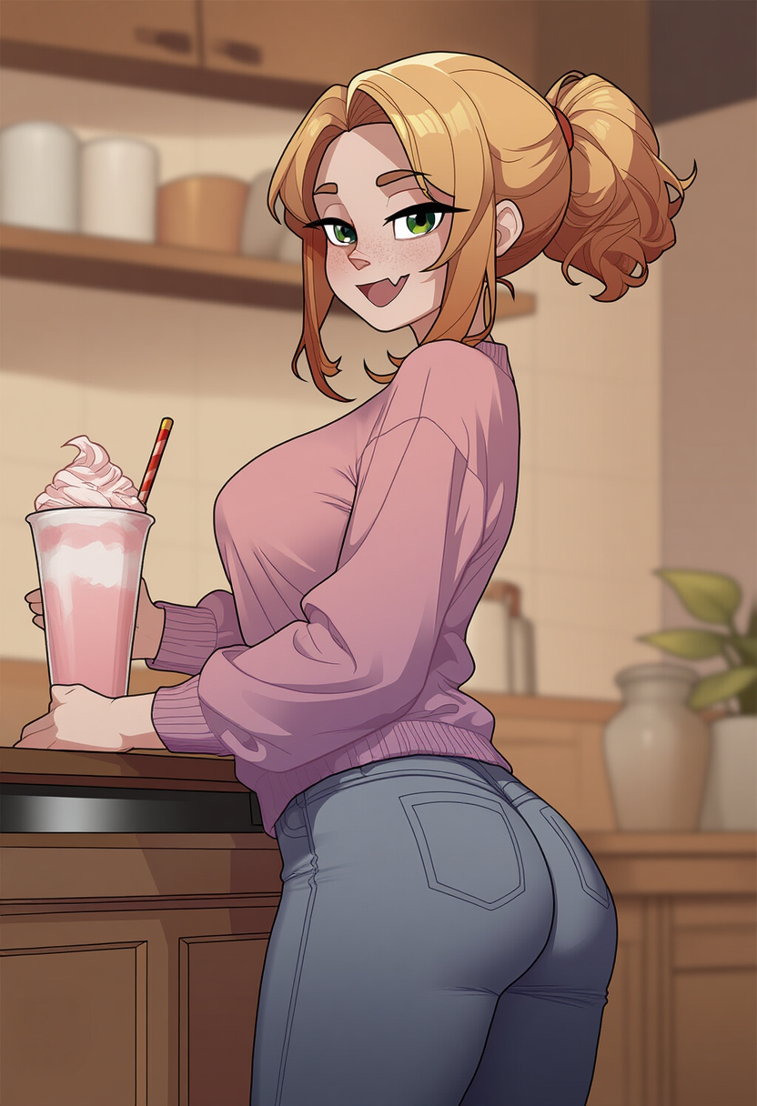 Odette making shakes