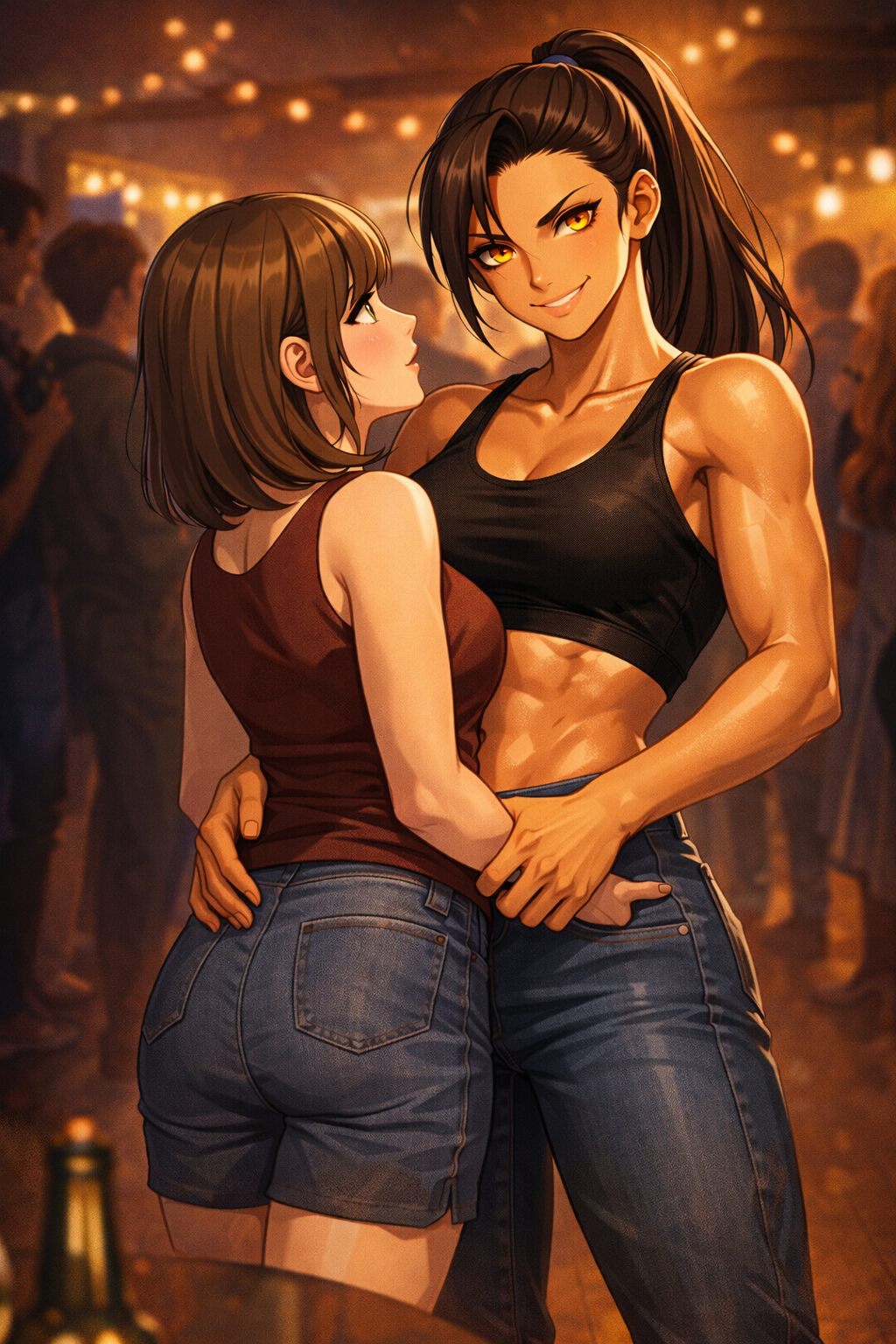 Maya in Layla's arms. Layla challenging you.