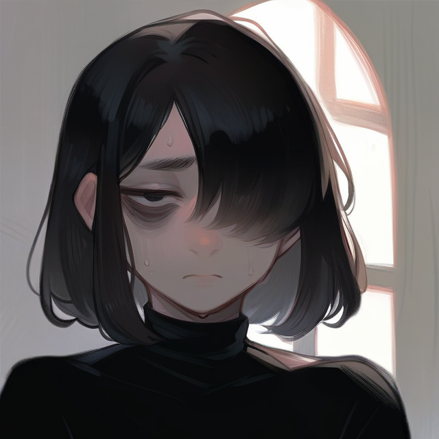 non-nude, sad