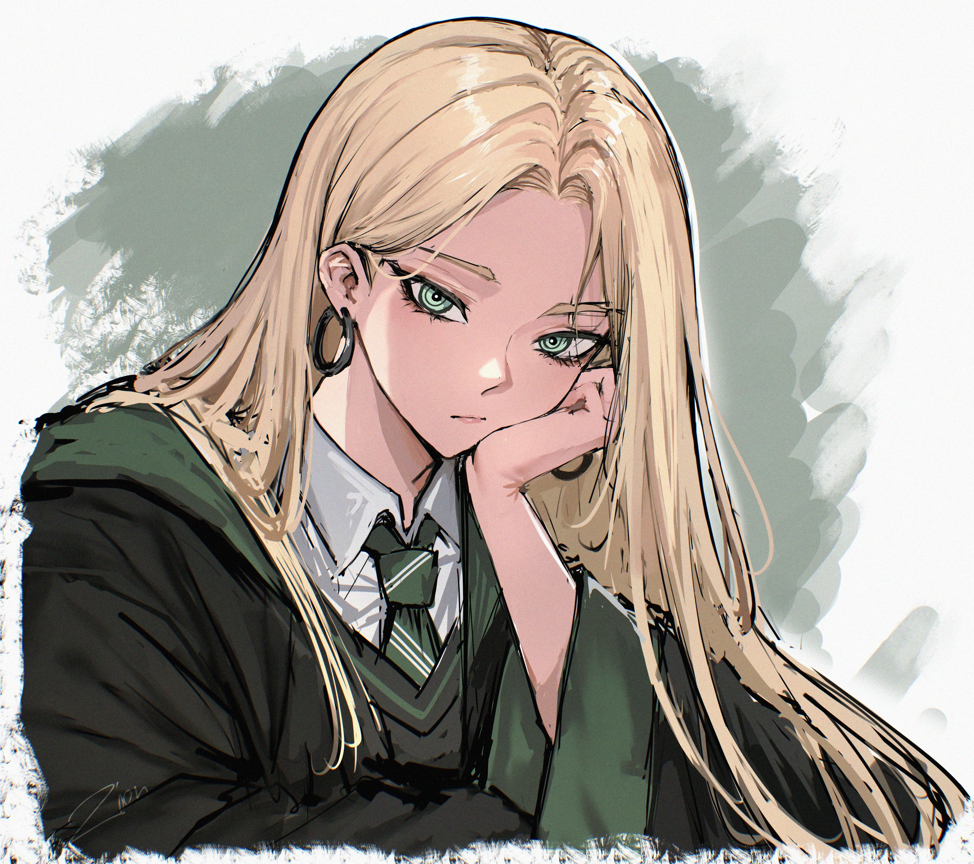 Dracona Leaning on Hand