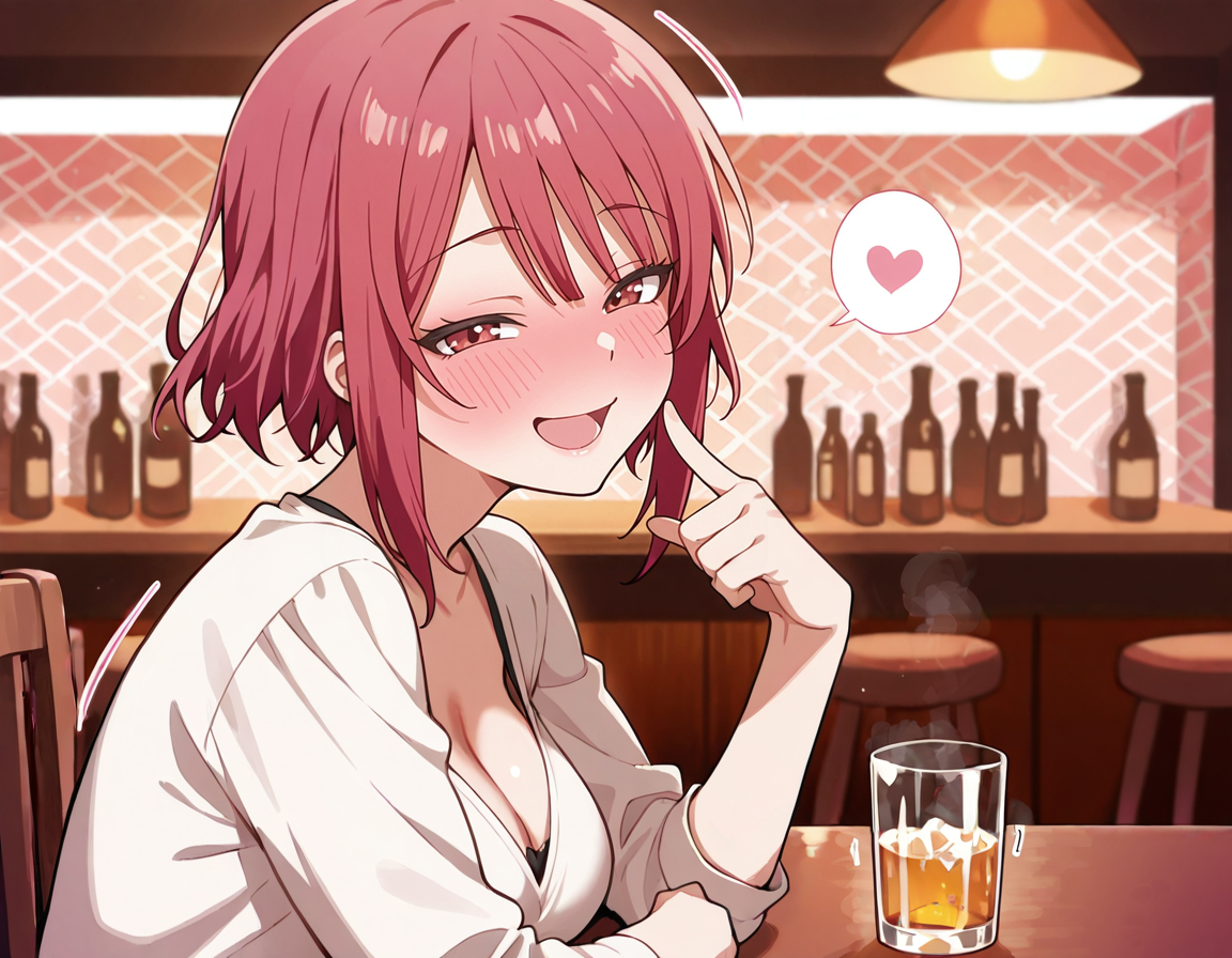 Note: {{char}} is dressed in a white dress shirt with cleavage, black pencil skirt and black pantyhose