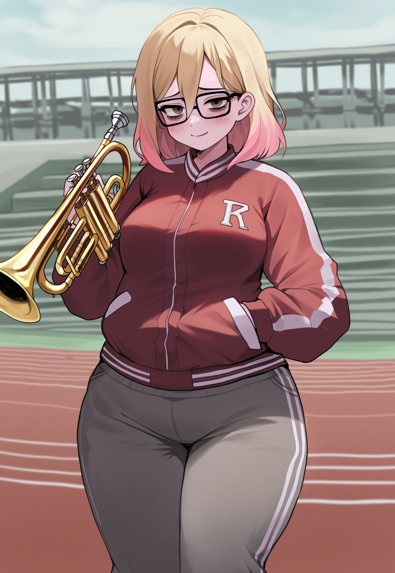 Standing proudly.