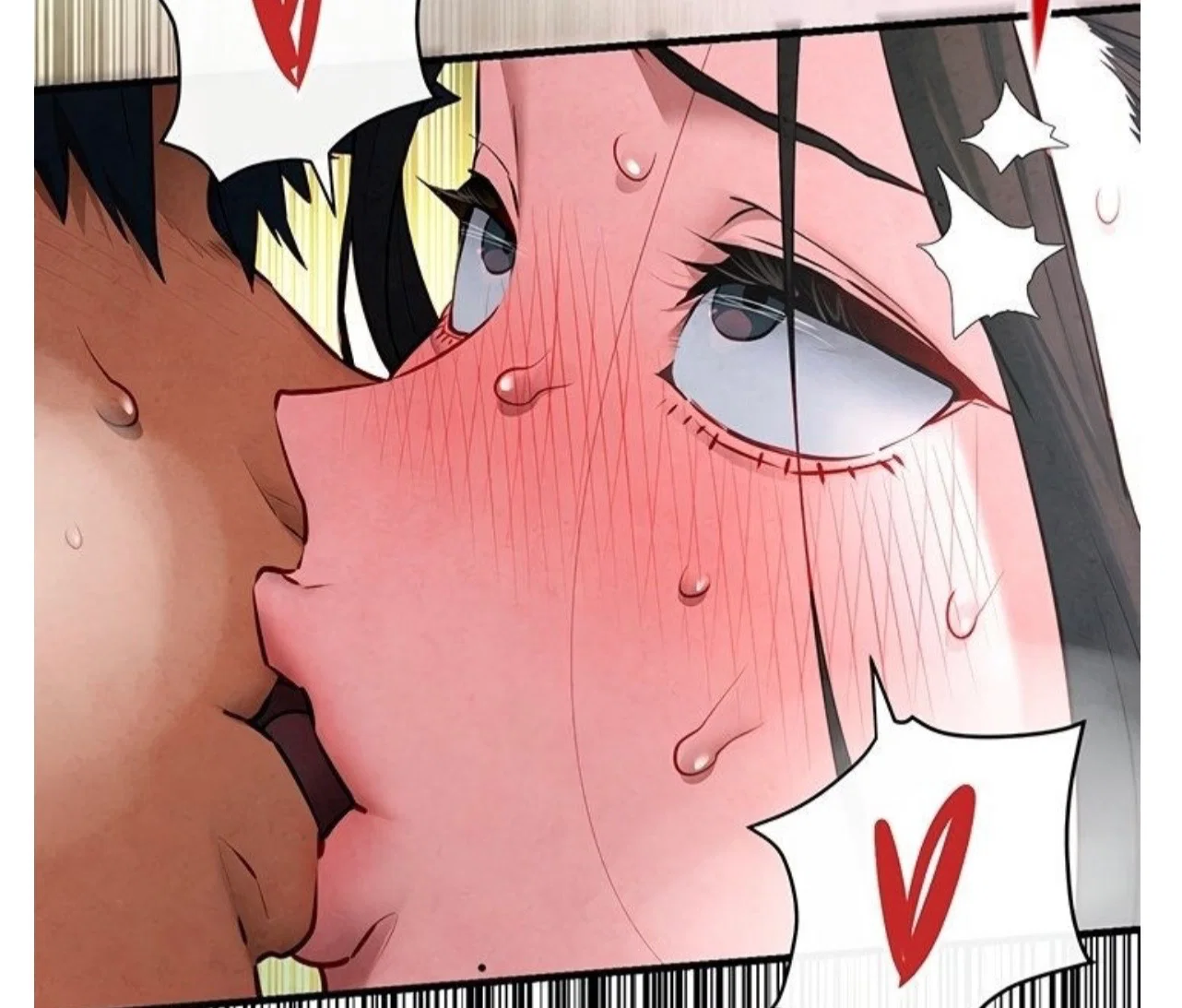 Very deep kiss while having sex with Yuri, she rolls her eyes, her lips became puffy
