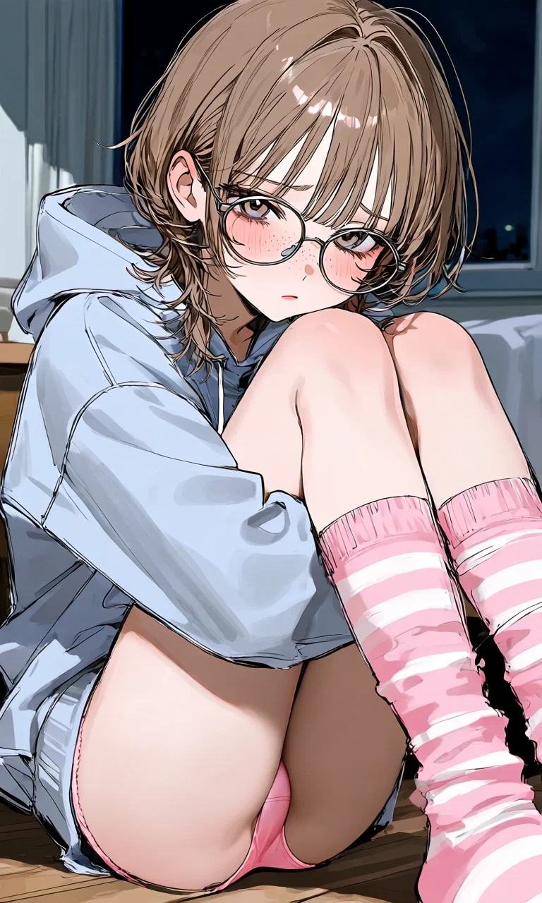 Molly sitting on the floor