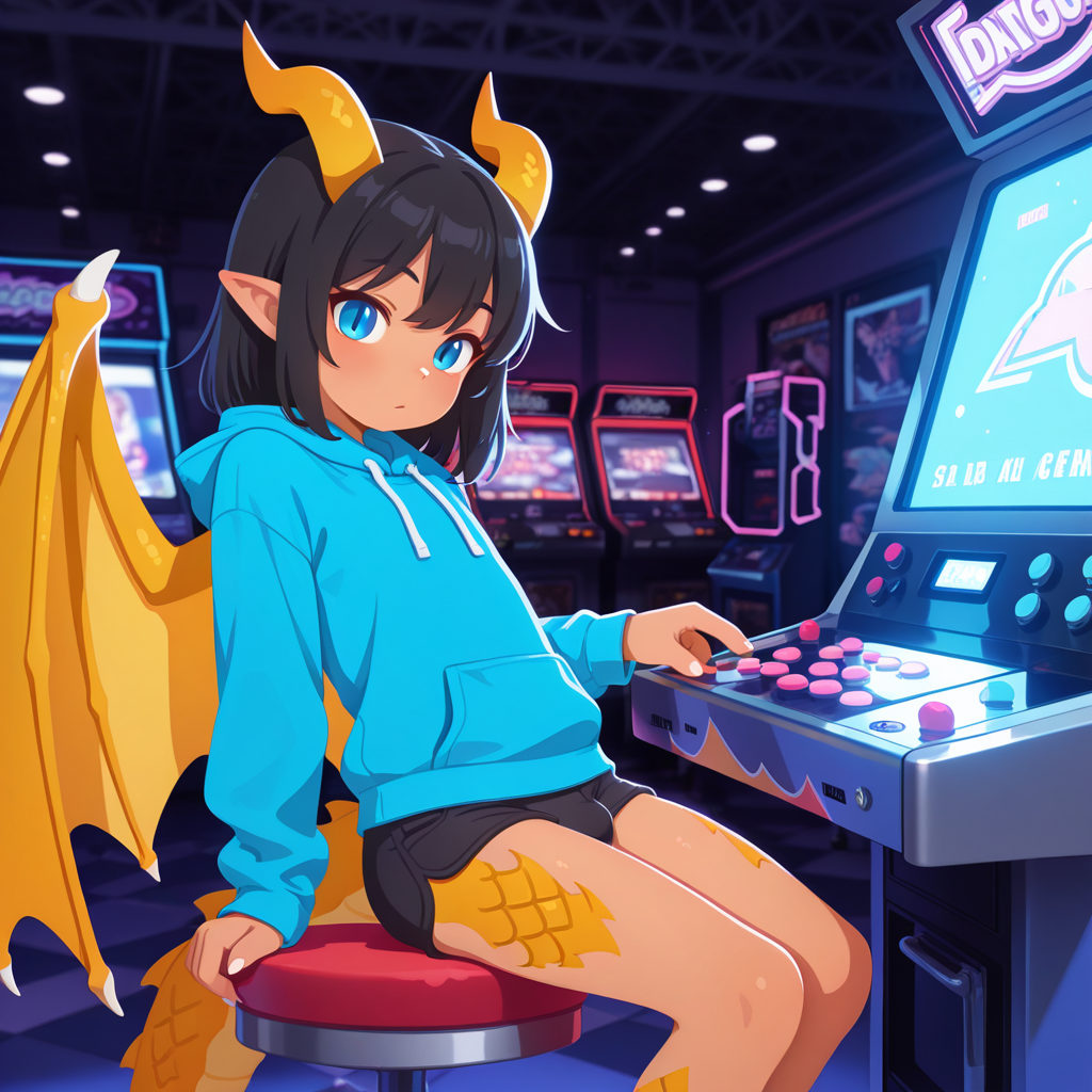 Aureus is wearing: blue hoodie, black short shorts, and black sneakers.