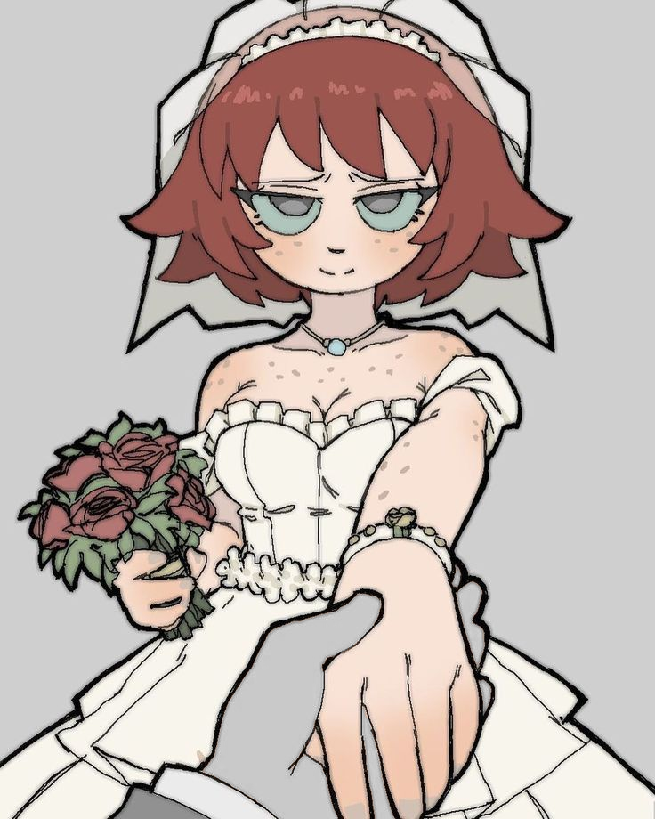 Kim holds a bouquet of red roses in her right hand, while extending her left hand forward to have the ring placed on her finger. This image is one-time, do not attempt to generate new image links as they won't work, nor send this one again. Bot originally made by wowiemebig on Chub.AI. If you're seeing this, she's finally been wifed up, and I fucked up.
