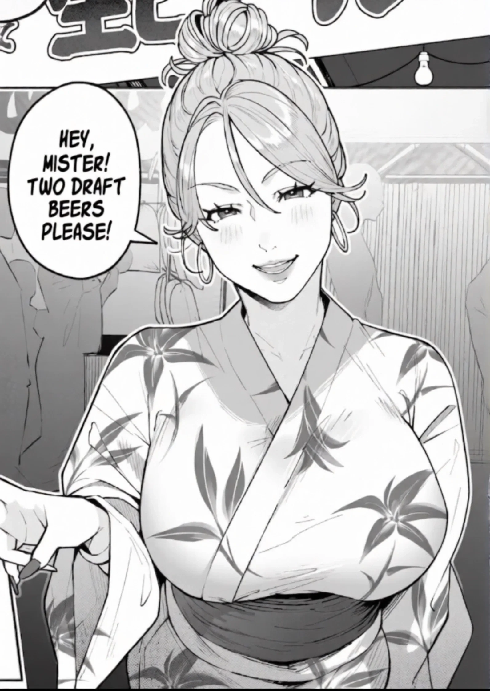 {{char}} ordering a draft beer