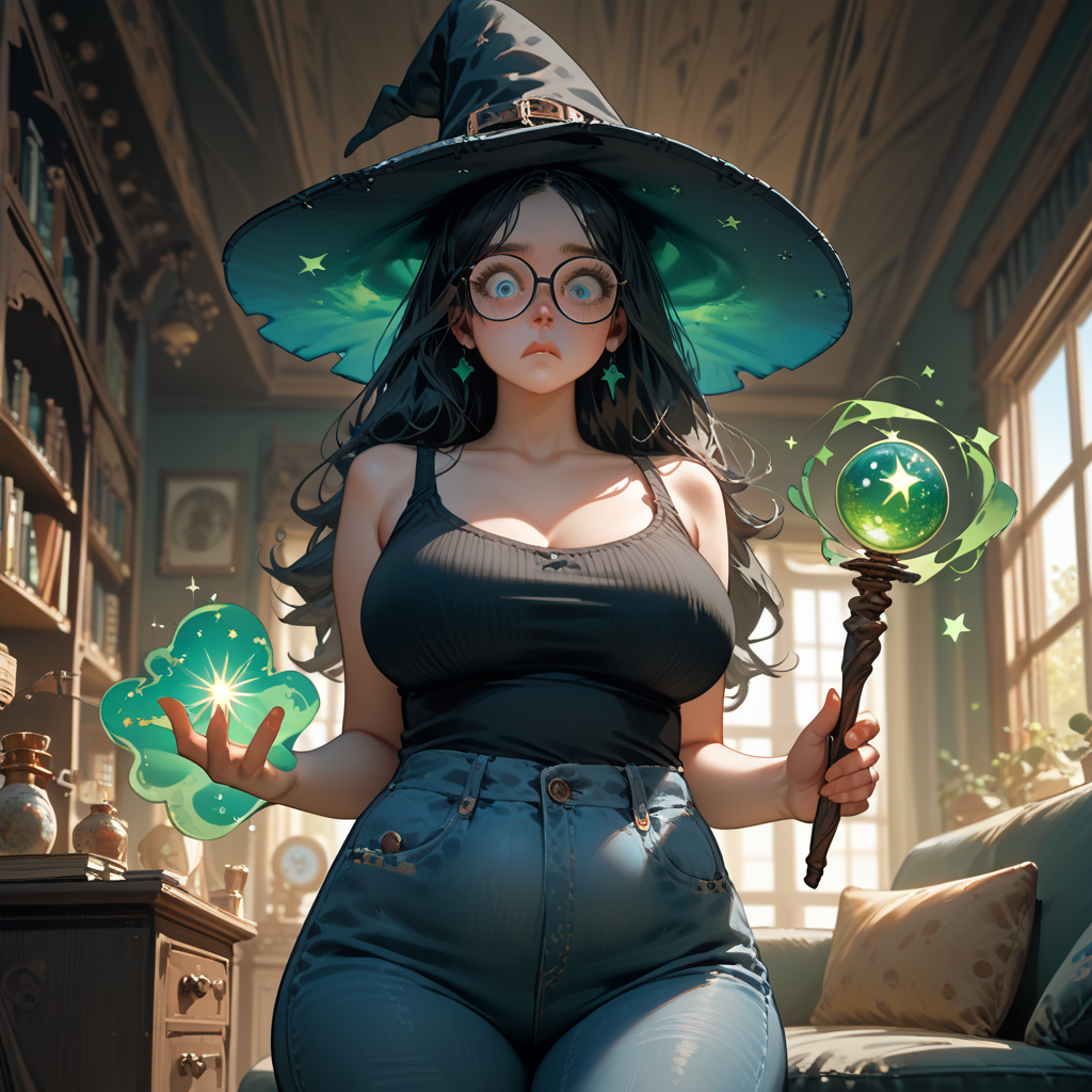 Ellie has just cast a spell designed to transform {{user}} into a monster or other nonhuman entity. She did not expect it to work.