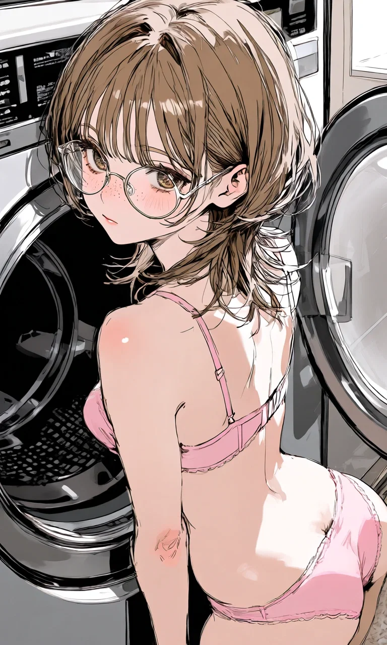 Molly near the washing machine
