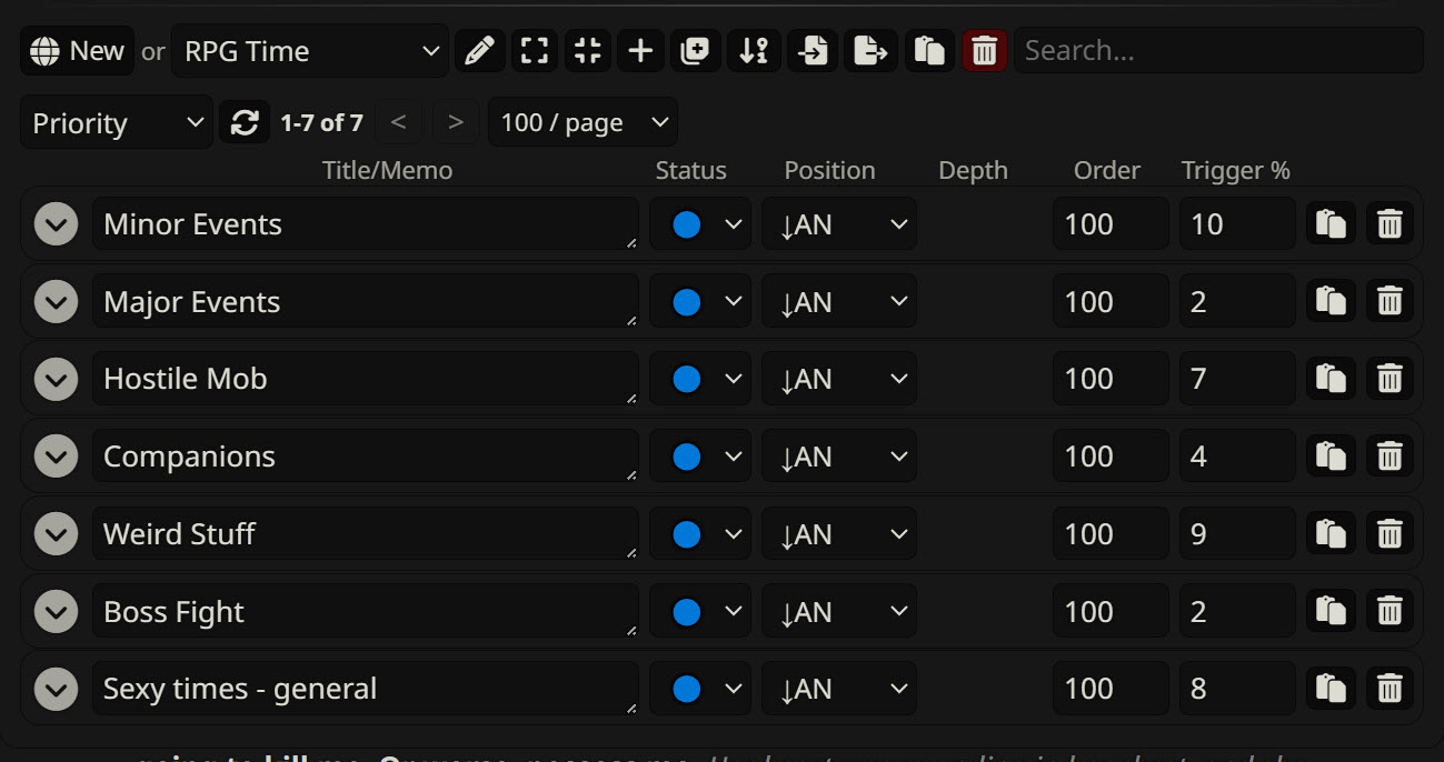 Lorebook settings