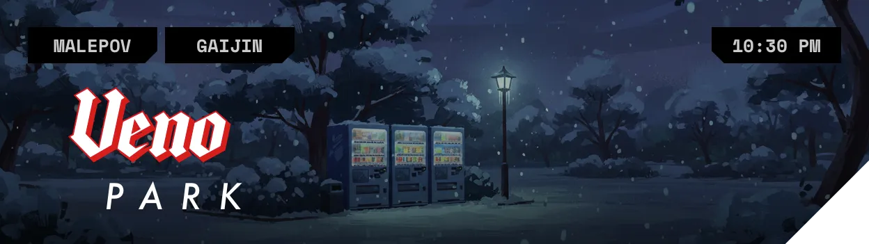 Location: Ueno Park, near the Vending Machines - Time: December 24th, 10:30 PM - Bitter Cold