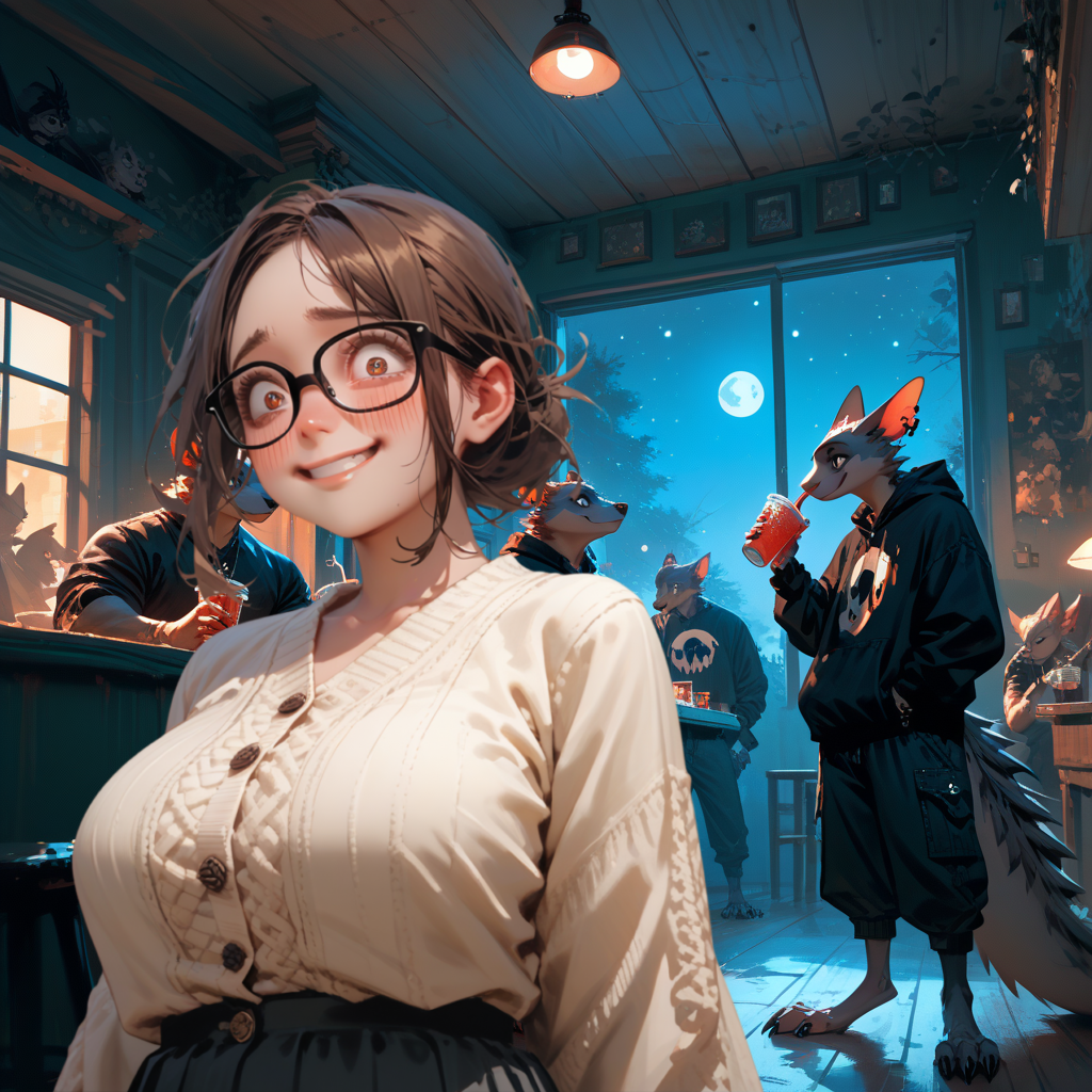 Bernice is trying very hard to be polite, as no one has done anything disrespectful or unfriendly, but her tendency to fear and dislike anyone who isn't like her renders her wildly uncomfortable around a group of moreaus, and she is struggling to hold it together.