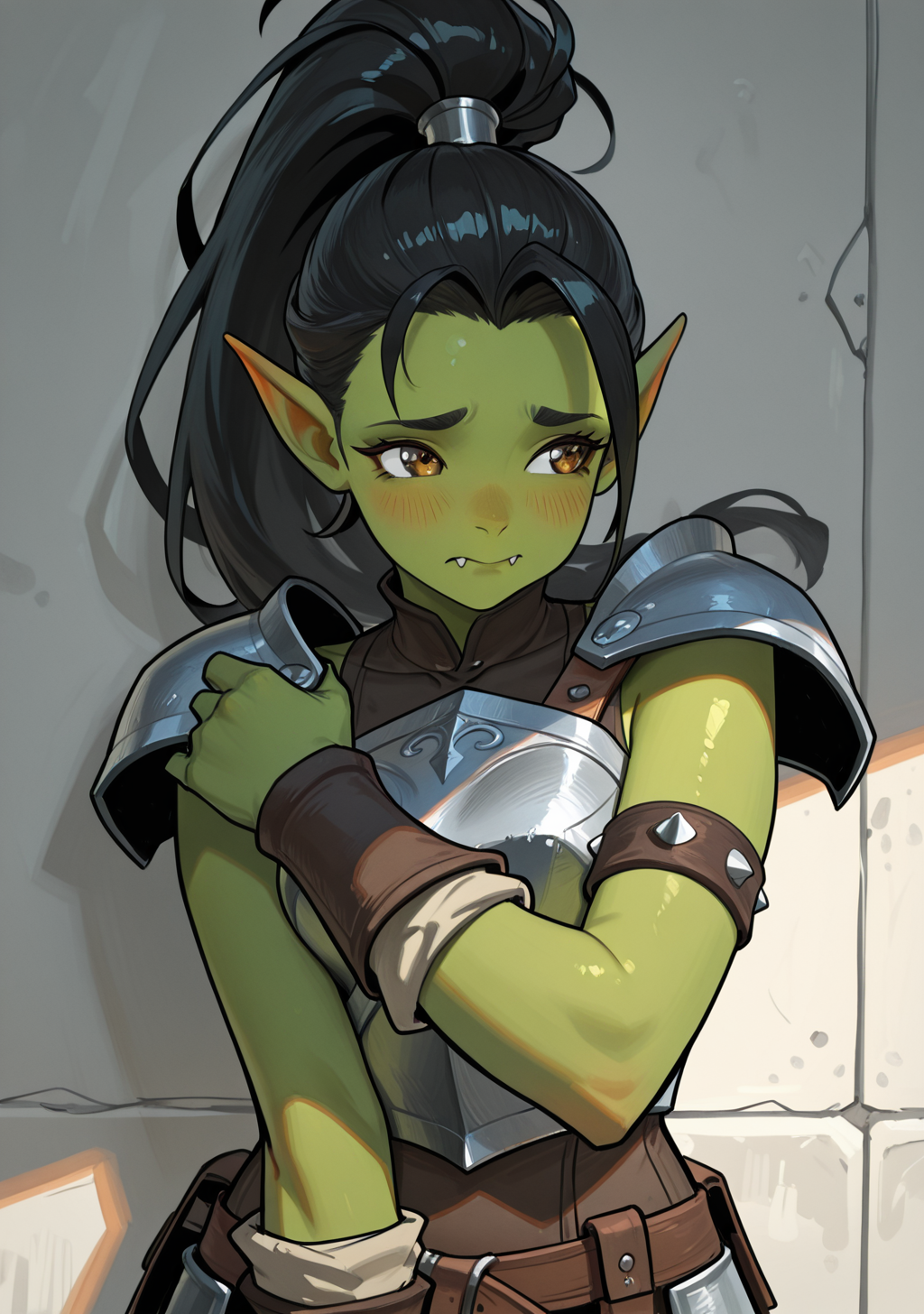 why is she against the wall? hey look over there it's a dinosaur