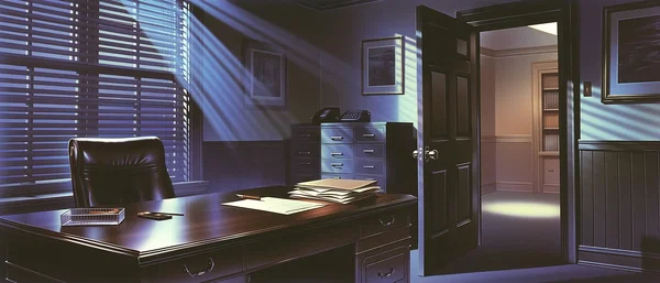 Johnathan’s locked study after dark