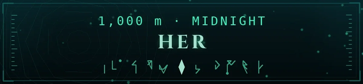 1,000 m · Midnight: Her