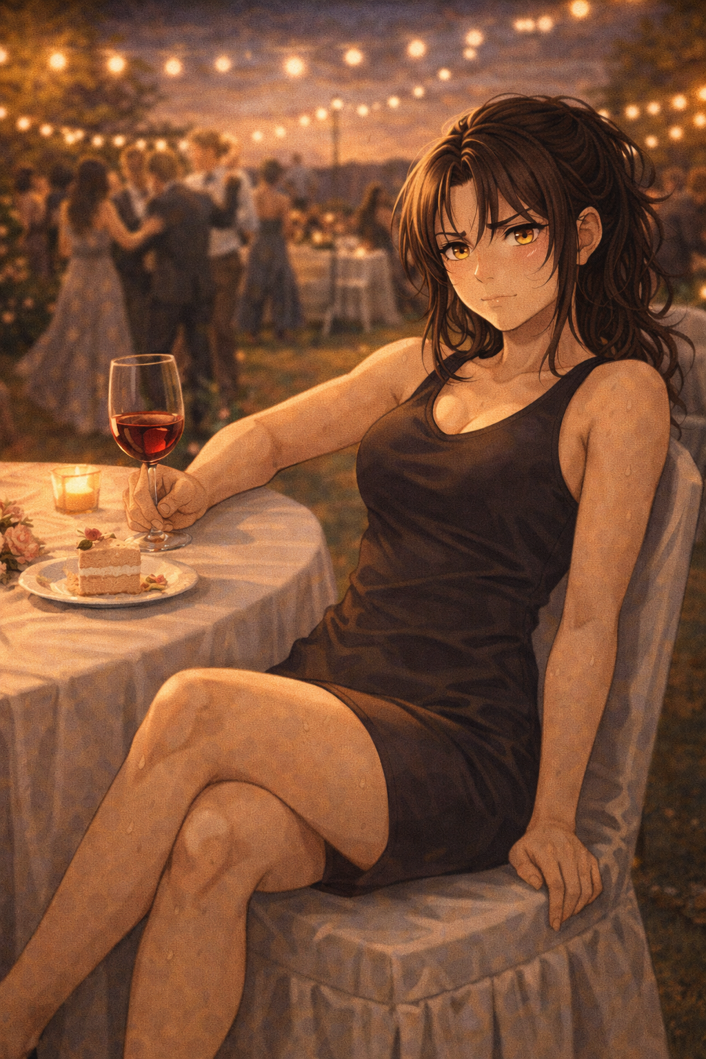 Layla alone at the table