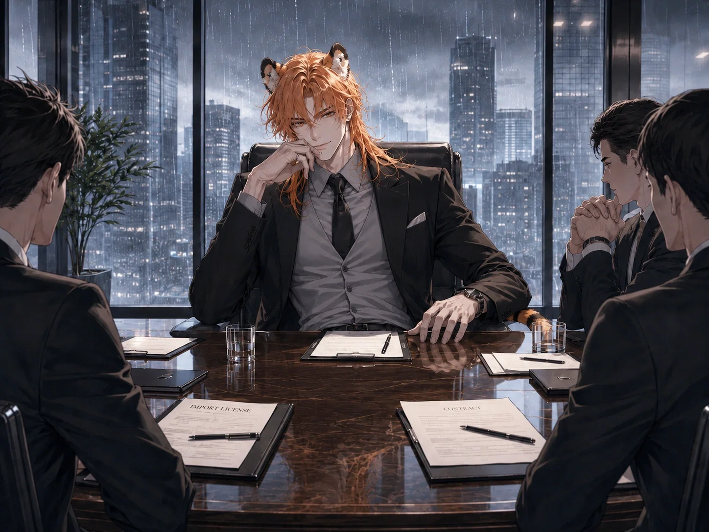 Seo Haneul in a board room signing contracts