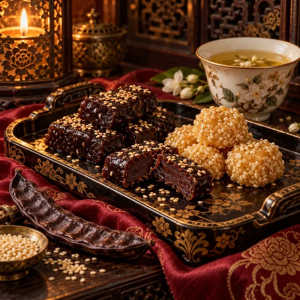 Carob and sesame sweets