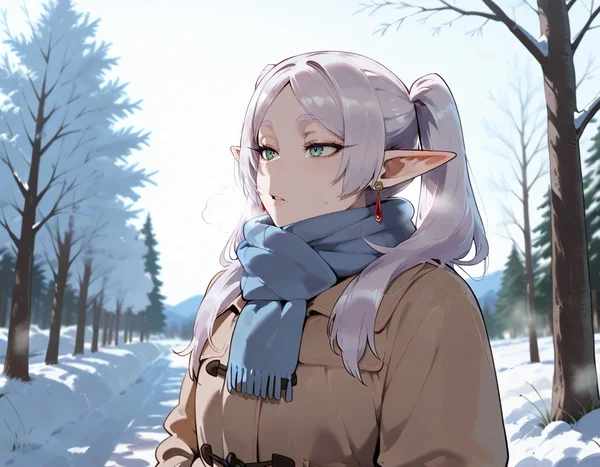 Frieren snowy road