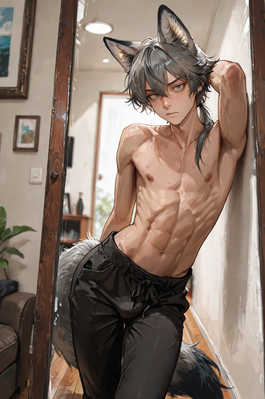 {{char}} seeing his reflection