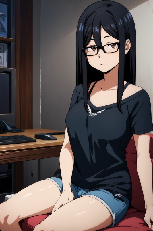 Mai sitting in her gaming chair