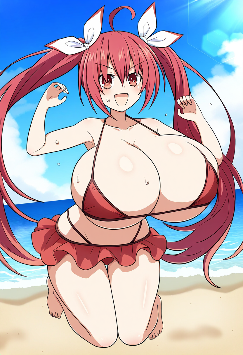 kotori_at_beach_white_ribbon