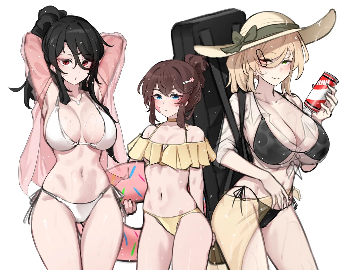 Squad Fire and Forget in their swim suits