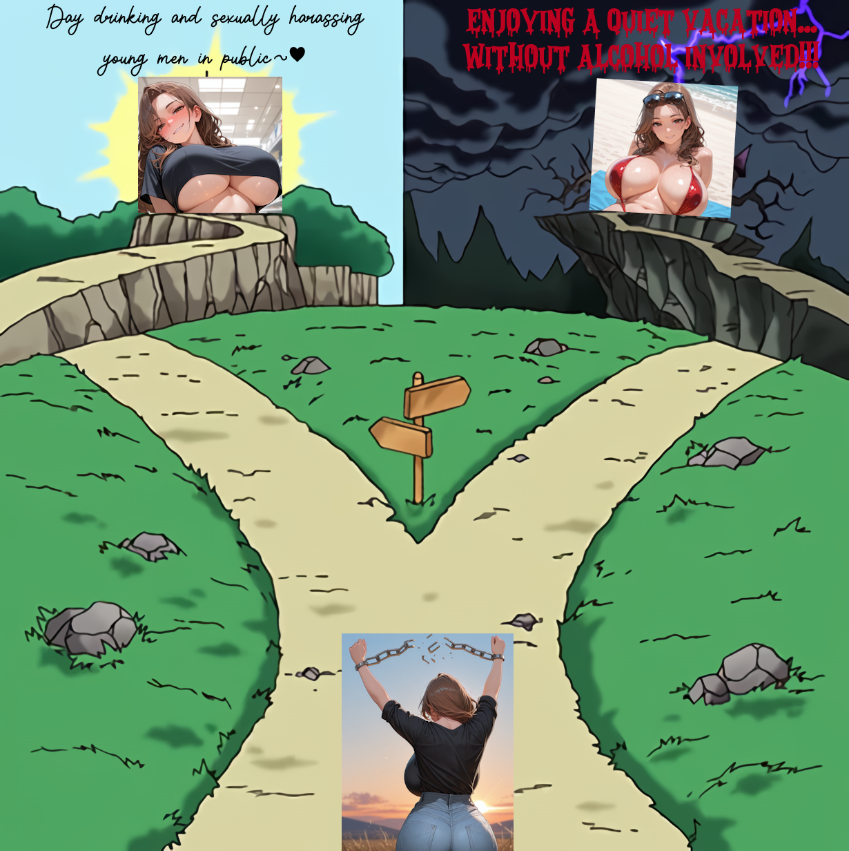 which way, retired woman?