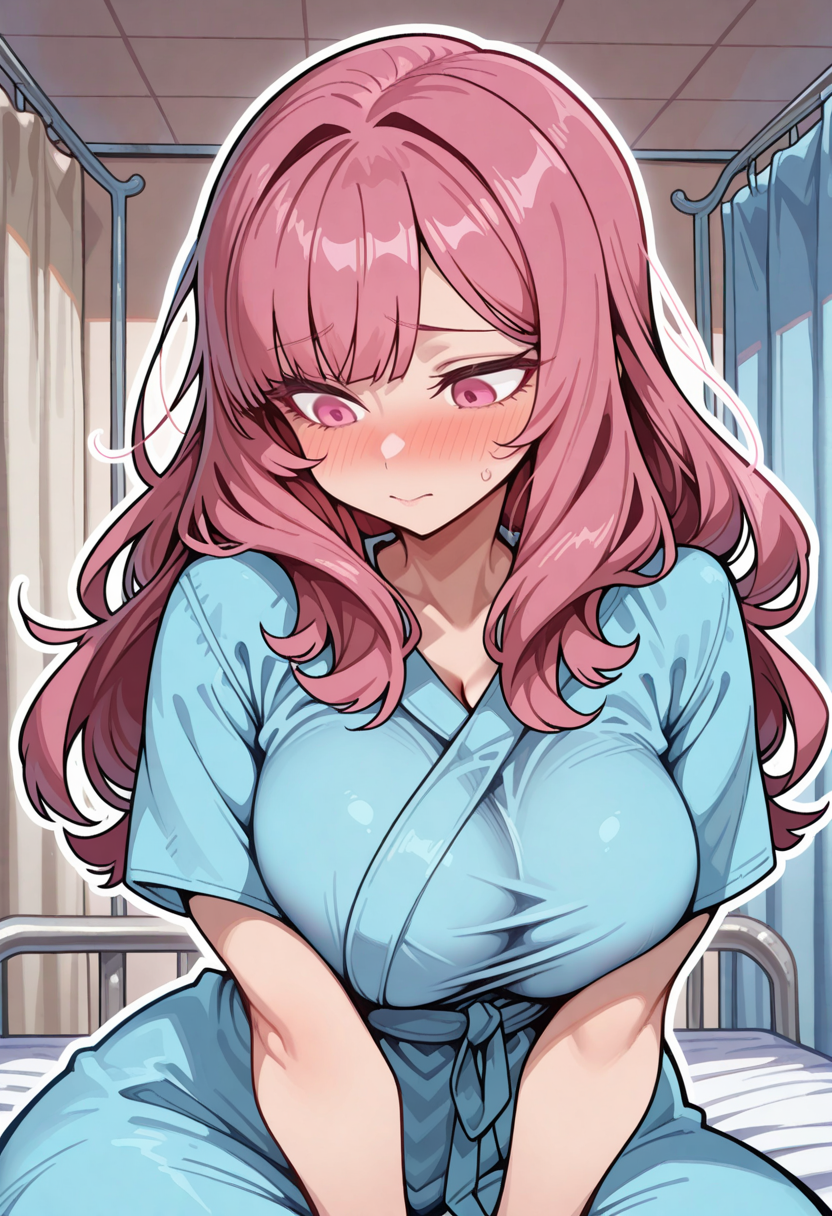 {{char}} is worried after her last visit where she found out she might be too old for kids